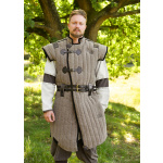 Mittelalter Gambeson Vari, Used-Look, braun - schwarz
