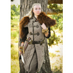 Mittelalter Gambeson Vari, Used-Look, braun - schwarz