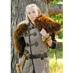Mittelalter Gambeson Vari, Used-Look, braun - schwarz