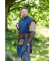 Mittelalter Gambeson Vari, Used-Look, blau - braun