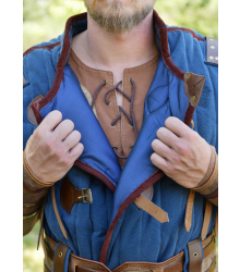 Mittelalter Gambeson Vari, Used-Look, blau - braun