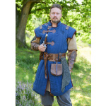 Mittelalter Gambeson Vari, Used-Look, blau - braun