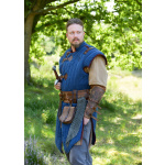 Mittelalter Gambeson Vari, Used-Look, blau - braun
