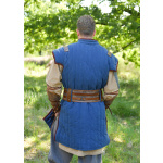 Mittelalter Gambeson Vari, Used-Look, blau - braun