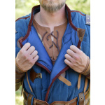 Mittelalter Gambeson Vari, Used-Look, blau - braun