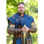 Mittelalter Gambeson Vari, Used-Look, blau - braun