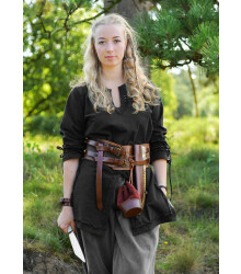 Mittelalter Tunika Yrsa, Used-Look, schwarz