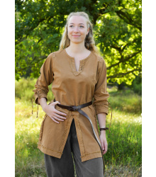 Mittelalter Tunika Yrsa, Used-Look, beigebraun