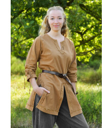 Mittelalter Tunika Yrsa, Used-Look, beigebraun