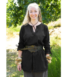 Mittelalter Miedergürtel aus Leder, schwarz