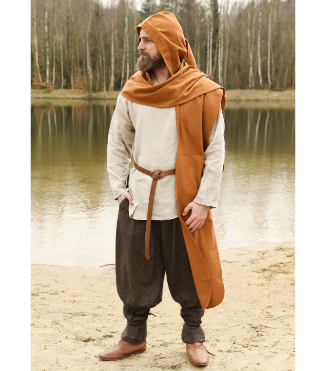 Mittelalter Schal mit Kapuze, beigebraun