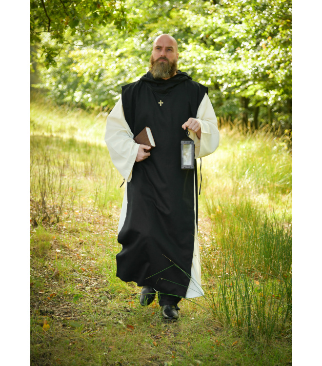 Mönchskutte Anselm, 2-in-1, natur - schwarz