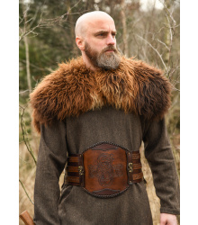 Wikinger Ledergürtel mit Prägung, braun
