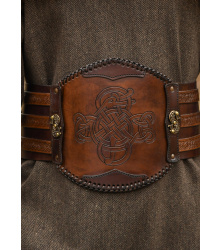 Wikinger Ledergürtel mit Prägung, braun
