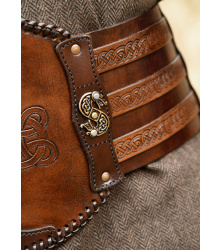 Wikinger Ledergürtel mit Prägung, braun