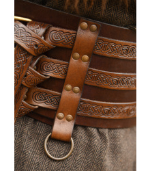 Wikinger Ledergürtel mit Prägung, braun
