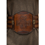 Wikinger Ledergürtel mit Prägung, braun