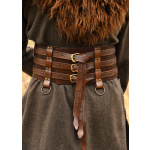 Wikinger Ledergürtel mit Prägung, braun
