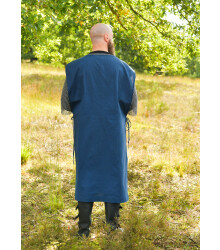 Mittelalter Wappenrock mit Streifen, blau - gelb