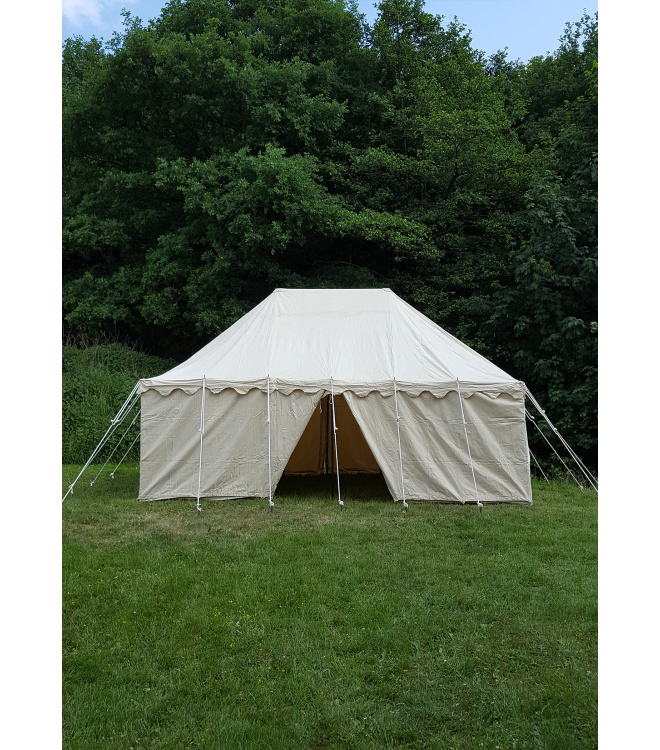 1 x Seitenwand für Ritterzelt Markward, 6 x 4 m, 425 gsm, natur