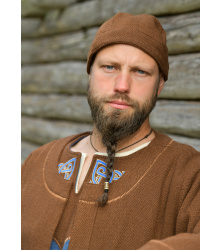 Wikinger Kappe Leif, Diamantköper, Wolle, braun
