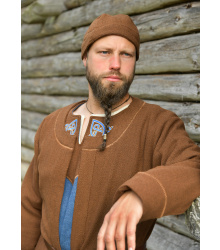 Wikinger Kappe Leif, Diamantköper, Wolle, braun
