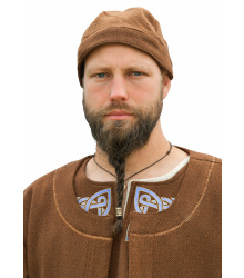 Wikinger Kappe Leif, Diamantköper, Wolle, braun