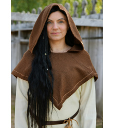 Wikinger Gugel Eske, Diamantköper, Wolle, braun