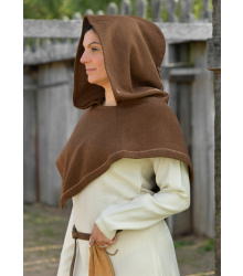 Wikinger Gugel Eske, Diamantköper, Wolle, braun