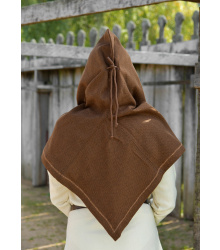 Wikinger Gugel Eske, Diamantköper, Wolle, braun