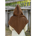 Wikinger Gugel Eske, Diamantköper, Wolle, braun