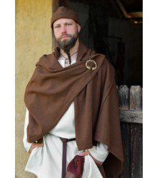 Wikinger Rechteckmantel Bente, Decke, Diamantköper, Wolle, braun