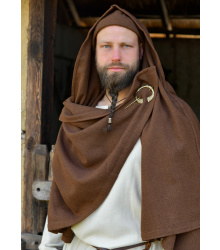 Wikinger Rechteckmantel Bente, Decke, Diamantköper, Wolle, braun