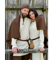 Wikinger Rechteckmantel Bente, Decke, Diamantköper, Wolle, braun