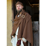 Wikinger Rechteckmantel Bente, Decke, Diamantköper, Wolle, braun