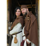 Wikinger Rechteckmantel Bente, Decke, Diamantköper, Wolle, braun