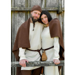 Wikinger Rechteckmantel Bente, Decke, Diamantköper, Wolle, braun