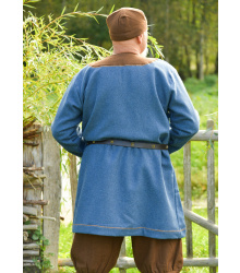 Wikinger Wolltunika Esben, blau-braun