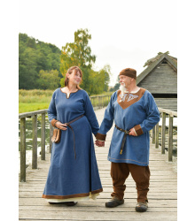 Wikinger Wolltunika Esben, blau-braun