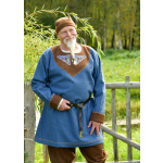 Wikinger Wolltunika Esben, blau-braun