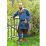 Wikinger Wolltunika Esben, blau-braun