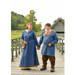 Wikinger Wolltunika Esben, blau-braun