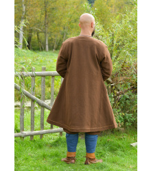 Gefütterter Wikinger Mantel Lennes, Diamantköper, Wolle, braun