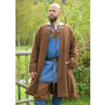 Gefütterter Wikinger Mantel Lennes, Diamantköper, Wolle, braun