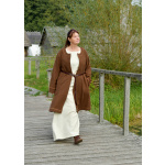 Gefütterter Wikinger Mantel Lennes, Diamantköper, Wolle, braun