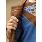 Gefütterter Wikinger Mantel Lennes, Diamantköper, Wolle, braun