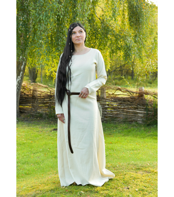 Schlichtes Wikinger Kleid Celeste, Wolle, natur