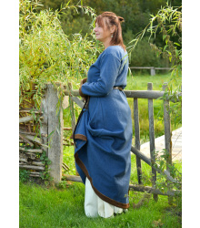 Wikinger Wollkleid Lykka, blau-braun