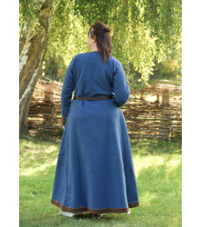 Wikinger Wollkleid Lykka, blau-braun