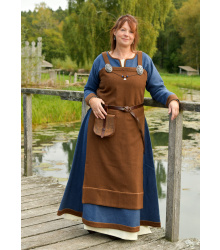 Wikinger Wollkleid Lykka, blau-braun